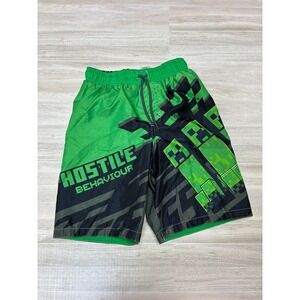 Minecraft Boys Green Black Creeper Swim Trunks Board Shorts Hostile Behaviour 8